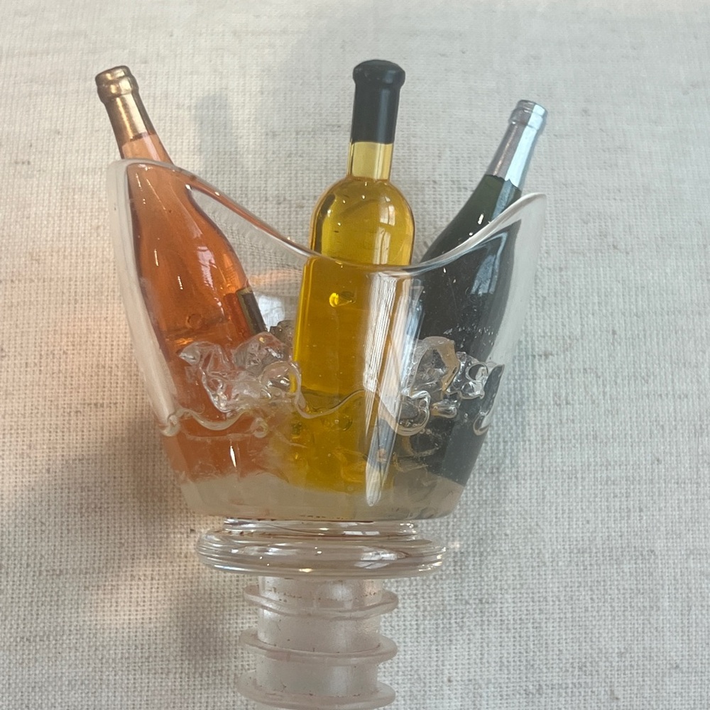 Wine Bottle Stopper with miniature wine bottles